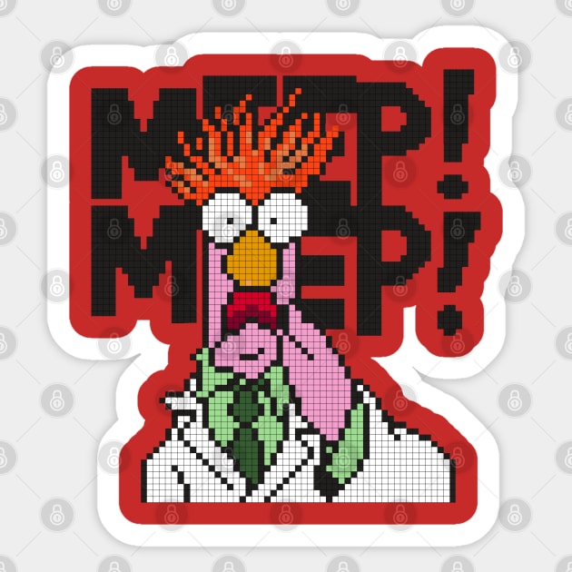 POXELART - beaker the muppets Sticker by JigongNumpuk